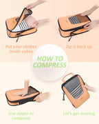 BAGSMART Compression Packing Cubes for Travel, 6 Set/5 Set/4 Set, Compression Suitcase Organizer Bags Set for Suitcases Travel Essentials, Lightweight Packing Organizers