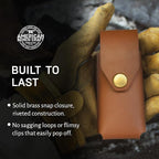 Leather Multitool Sheath Compatible with Leatherman Wave & Wave+ | Ultra Durable Full Grain Leather Tool Holder, Multi Tool Holster, Solid Brass Rivets - Belt Accessories for Men - Tan