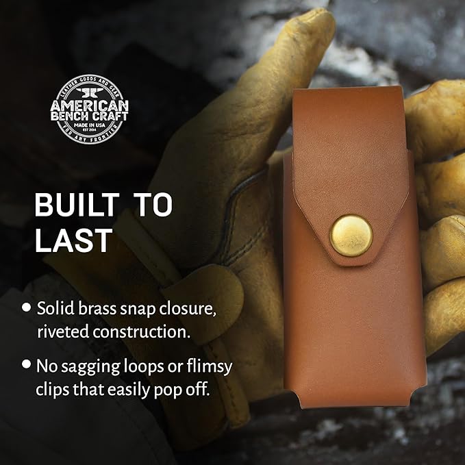 Leather Multitool Sheath Compatible with Leatherman Wave & Wave+ | Ultra Durable Full Grain Leather Tool Holder, Multi Tool Holster, Solid Brass Rivets - Belt Accessories for Men - Tan