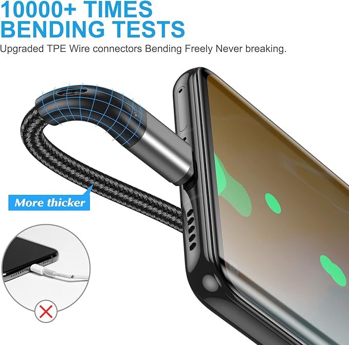 Short USB Type C Cable,3pack 1ft Premium Nylon Braided Fast Charging 3A Rapid Charger Quick Cord,Type C to A Cable Compatible for Samsung Galaxy S21 S20 S10 S9 S8 Plus,Note 20 10 9 8, LG V50 V40 G8 G7