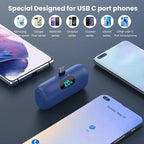 [2 Pack] Samll Portable Charger for iPhone 16/15 Series, 5000mAh 3A PD USB C Power Bank, Mini LCD Display Battery Pack Compatible with iPhone 16/16 Plus/16 Pro/15 Pro Max,Samsung,Android/Moto/LG etc