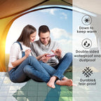 Lightweight Camping Blankets Outdoor Down Alternative Puffy Printed Camping Blanket Waterproof Large Silk Cotton Blanket Packable Warm for Trave Picnic Hiking Camping Cold Weather 78" x 55"