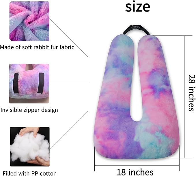 Travel Pillow Car Pillow Kid Car Sleeping The Sleeping Aid for Adults and Kids on Road Trips Kids Travel Pillow Colorful Purple