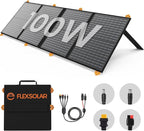 100W Portable Solar Panel for Power Station, Foldable Monocrystalline Solar Charger with QC3.0 USB-A & USB-C, 24% High Efficiency, IP67 Waterproof - Compatible with Camping, RV, Emergency Blackout