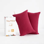 BEDSUM 2 Pack Tiny Pillows, 11"x7" Microfiber Mini Pillow for Travel, Dogs, Cats, Soft and Machine Washable Small Pillows for Neck, Wrist, and Knee Comfort, Red
