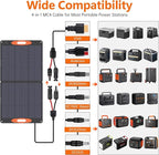 N-Type 16BB 110W Portable Solar Panel for EF/Jackery/Bluetti/Anker Power Station, 25% High Efficiency ETFE Foldable Solar Panel Charger IP68 Waterproof for Outdoor Camping RV