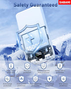 SABANI Portable Charger 35000mAh Power Bank - Portable Battery with 4 Built in Cables, 22.5W Fast Charging Battery Pack Compatible with iPhone 16 15 14 13 Samsung Android Phone etc (1 Pack, White)