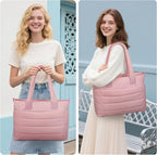Tote Bag for Women Puffer Work Tote Handbag Large Quilted Nurse Bag with Zipper for Travel