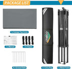 COBIZI 6.6x6.6 Pop Up Canopy Without Sidewall,Heavy Duty Canopy UPF 50+ All Season Wind Waterproof Commercial Outdoor Party Tents for Parties Canopy Gazebo with Storage Bag(6.6 x 6.6 ft Gray)