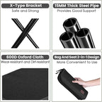 MOONCY Portable Stool, 13 Inch Small Folding Stool for Adults, Ultralight Black Camping Stools for Hiking and Fishing, Hold Up to 265 LBS