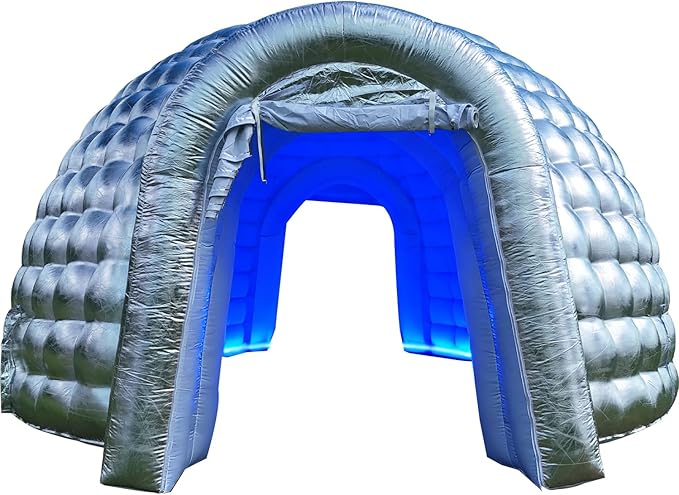 SAYOK Outdoor Portable Inflatable Igloo Dome Tent with Led Light for Party Wedding Event Camping