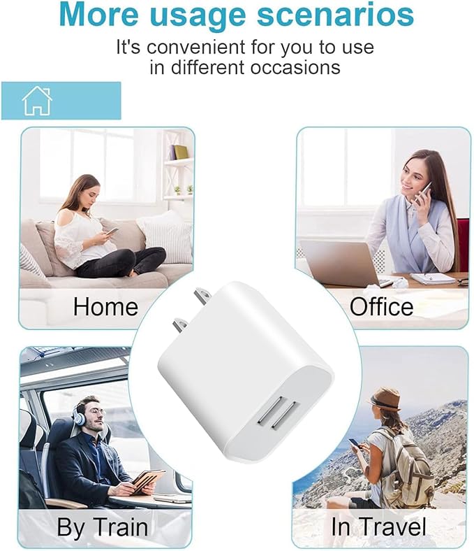 USB Wall Charger,5 Pack Dual Port Plug Adapter for Wall Outlet Charging Block,USB Power Adapter for iPhone 14/13/12/11 Pro/Pro Max,XS/XR/X,Galaxy,Pixel, Moto and Android Phones (Off-White)