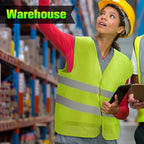 JaGely High Visibility Safety Vest Bulk Reflective Mesh Security Vest for Men Women Work Cycling Runner Neon