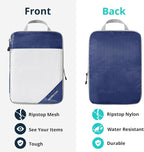 6 Set Compression Packing Cubes for Travel - Compressible, Lightweight, and Space-Saving Packing Cubes, Travel Essentials for Women, Navy