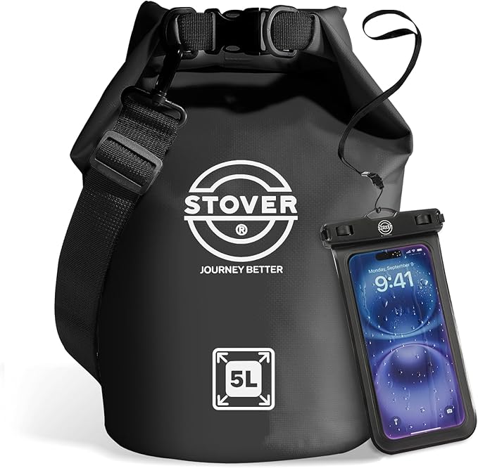 STOVER 5/10/25/30/40/55L Waterproof Backpack- Floating Dry Bag for Kayaking, Travel, Beach, Hiking, & Camping, Men/Women