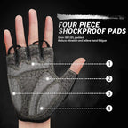 Bike Gloves for Men Women with Anti-Slip Shock-Absorbing Pad, Light Weight Half-Finger Cycling Gloves