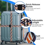 2 Pack Luggage Straps for Suitcases, Adjustable Travel Belt with Double Lock and Quick Release Buckle, Heavy Duty Nylon Bag Packing Strap, Bright Identifiers Business Travel Accessories-Roads