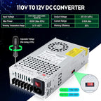 VAYALT New DC 12V 50A 600W Switching Power Supply, SMPS Power Supply, Universal Regulated Switching 110v to 12v Converter, for Industrial, CCTV, Computer Project, LED Strip Light (No Power Cord)