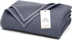 BOLL & BRANCH Waffle Bed Blanket - Full/Queen, Mineral - Luxury 100% Organic Cotton - Soft, Lightweight and Breathable - Textured Waffle Weave Design