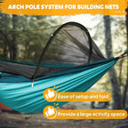 Chihee Ultra-Light Travel Camping Hammock Pop-up Net Hammock 660lbs Load Capacity,Breathable,Quick-Drying Parachute Nylon 2 Premium Carabiners,2 Tree Slings Included for Outdoor Backpacking Hiking