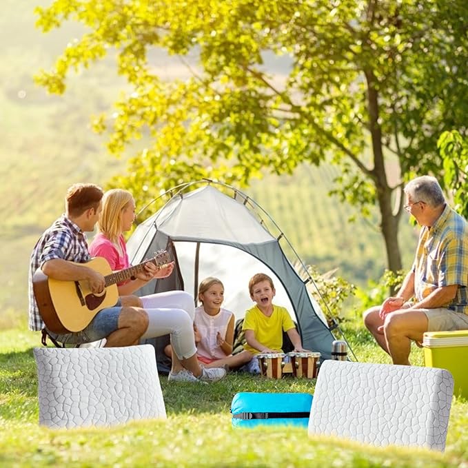 Travel Pillow Camping Pillow Small CoolingShredded Memory Foam Pillow, Compressible Medium Firm, Breathable Cover, Ideal Backpacking Hiking, Airplane and Car