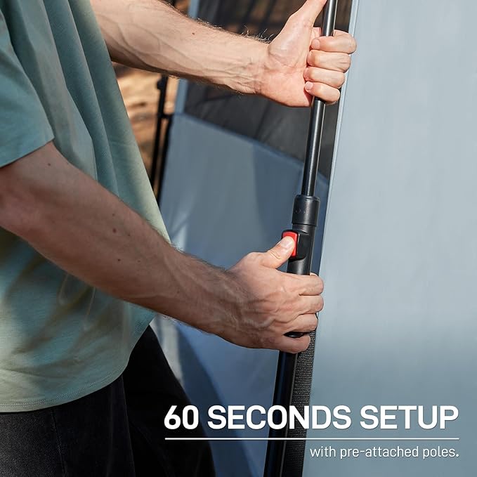 EVER ADVANCED Blackout 6 Person Camping Tent, Instant Cabin Tent for Family with Vestibule and Large Mesh Windows, 60s Easy Setup, Double Layer, Water-Resistant