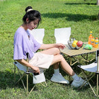 Folding Camping Chair for Small man, Portable Outdoor Backpacking Chair for Hiking, Picnic, Camping, Beach, Ultralight Compact Camping Chair with Carry Bag, 23"D x 14.2"W x 14.2"H (Beige)