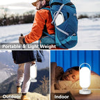 Hapfish Rechargeable Solar Camping Lantern, 5000mAh Battery Powered LED Lights, Dimmable Foldable Waterproof Camping Essentials, Lamp for Power Outages, Camping Gear, Hurricane, Emergency, Indoor