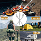 2 set Camping utensil and silverware of ultra light 4 in 1 camping utensil set of spoon fork knife combo for 2 persons use for camping,hiking,RV traveling as outdoor cooking and dining