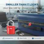 Forge 1''x1'' TSA Approved Luggage Locks: Ultra Secure dimple Key Travel Locks with zinc Alloy Body, for Luggage, Travel Cases, Backpacks, Red 2PK.