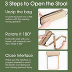 Baiao Camping Stool, Portable Folding Stool with Carry Bag, 13Inch Aluminum Alloy Bracket, 1.5lbs Lightweight, for Travel, Hiking, BBQ, Fishing, Beach(Khaki)