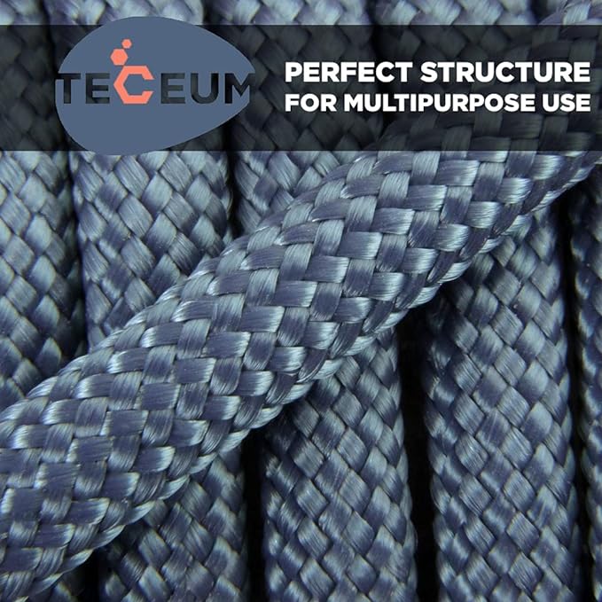 TECEUM 5/32" Paracord Rope 1000 – 1000ft / 200ft / 100ft / 50ft – Tactical Parachute Cord 4mm – 45+ Colors – Nylon String for Survival & Camping Gear – Stripe Cord for Survival – Utility Rope