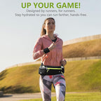 Hydration Running Belt for Women & Men with 2 Water Bottles – Water-Resistant Waist Pack & Phone Holder, No-Bounce Fit for Running, Hiking, Workouts – Bonus Sweatband, Fits All Phones