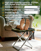 Rocalt Camping Portable Stool, Ultralight Folding Stool, Aircraft-Grade Aluminum Pocket Chairs for Adults, Outdoor Travel Stool, Fishing Chair with Built-in Storage Gag, Handbag Style
