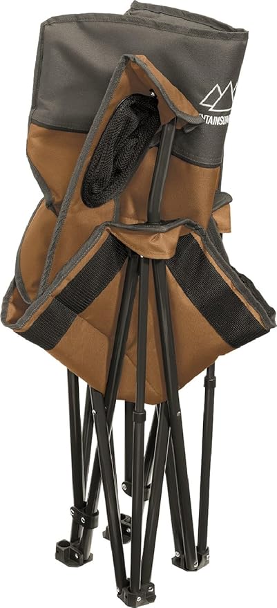 Quilted Low Camping Chair with Padded Seat and Back for Camping/Hiking/Backpacking Made by Caddis Sports (Low Chair (Brown))