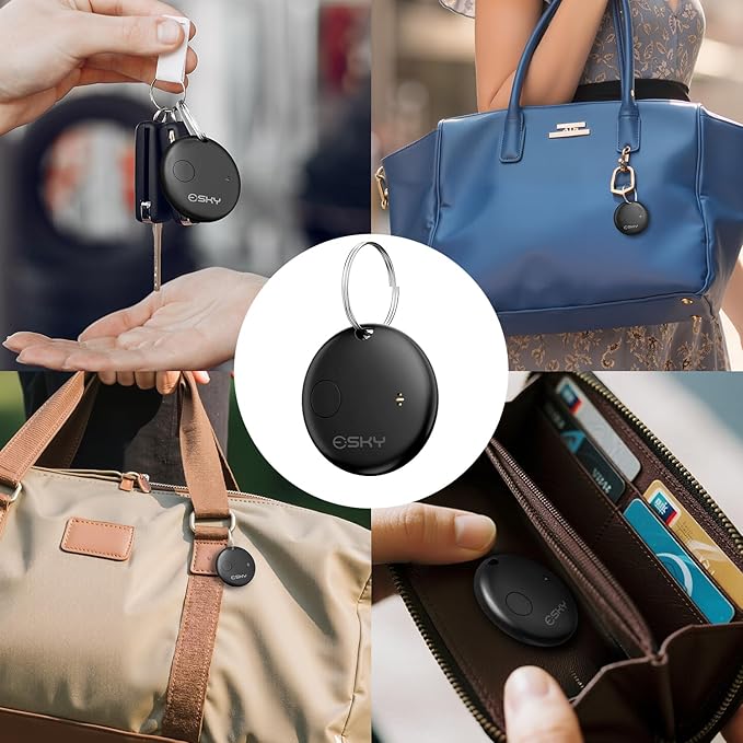 Esky Air Tracker Tag-1 Pack, Smart Bluetooth Luggage Tracker Compatible with Apple Find My APP (Only for iOS, Not for Android), Key Finder and Item Locator for Luggage, Backpack, Suitcases, Wallet