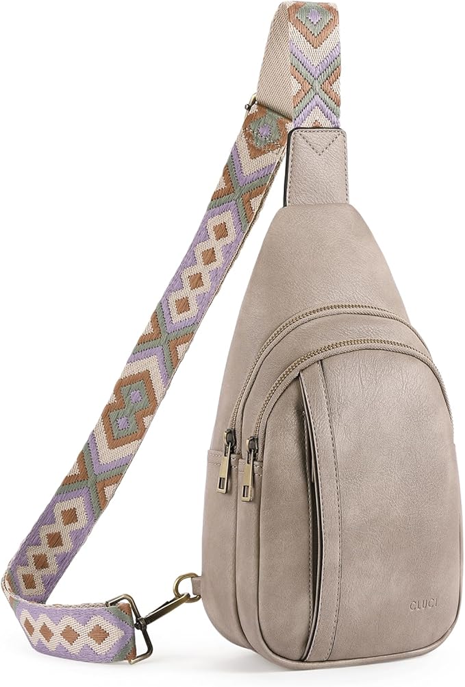 CLUCI Crossbody Bags for Women Men,Leather Sling Bag Cross Body Backpack for Woman Gifts for Women Birthday Unique