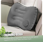 2-Pack Inflatable Camping Pillow, Portable Travel Pillow for Sleeping, Lightweight Compact Inflatable Pillows for Beach, Hiking, Backpacking, Airplane Travel, Press-to-Inflate Design (Grey)