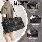 45L Gym Bag for Men & Women, Tactical Military Duffle Bag for Travel Weekender Gym Workout Deployment， Large Sports Bag for Hockey Football Baseball Soccer Basketball & Team training