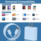 Android Charger Fast Charging, 45W USB-C Super Fast USB C Phone Charger Block with 10FT Cable for Samsung Galaxy S26 S25 S24 S23 Ultra/S26 S25 S24 S23 S22 S21 S20/Note 10/20-Blue