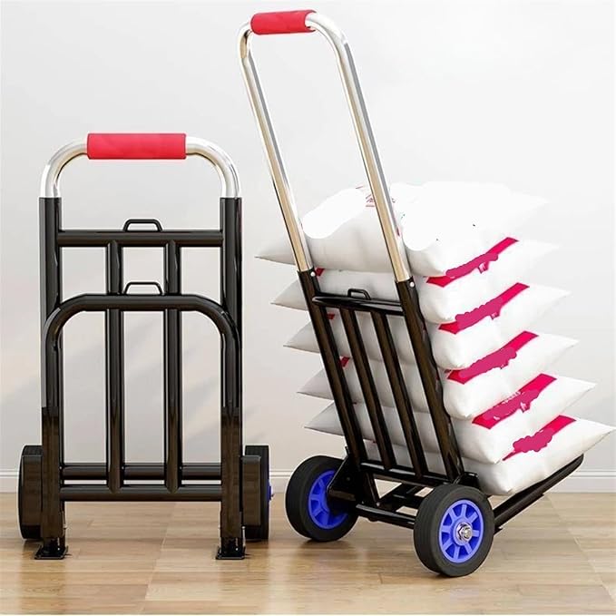 Heavy Duty Folding Hand Truck Portable Stair Climber Trolley & Luggage Cart Adjustable PU Wheels for Outdoor Use Foldable Transport Solution for Easy Carrying