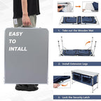 Camping Table, Folding Camping Table with Storage, Portable, Lightweight, 3 Height Adjustable Aluminum Outdoor Table for BBQ, Picnic, Camping, Hiking, Beach, and Indoor, Blue