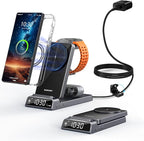 Magnetic Wireless Charger for Samsung, 3 in 1 Android Charging Station for Samsung Galaxy Z Fold/Flip 7/S25 Ultra/S24 Ultra, Foldable Charger for Samsung Galaxy Watch Ultra/8/7/Galaxy Buds 3 (Gray)