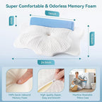 Cervical Pillow with Removable Neck Roll 2-in-1,Orthopedic Memory Foam Pillow for Side, Back & Stomach Sleepers, Ergonomic Traction Support for Neck Shoulder Back Pain Relief, Sleeping Comfort