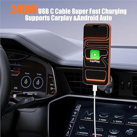 240W USB C to USB C Cable 2-Pack 10FT,Type C Fast Charging Cable for iPhone Air 17 16e 16 15 Pro Plus Pro Max，for Galaxy S25/S24, for iPad Pro/Air/mini, for MacBook Pro/Air and More