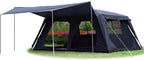 KTT Extra Large Tent 12 Person,Awning Family Cabin Tents,2 Rooms,3 Doors and 3 Windows with Mesh,Straight Wall,Waterproof,Double Layer,Big Tent for Outdoor,Picnic,Camping,Family Gathering