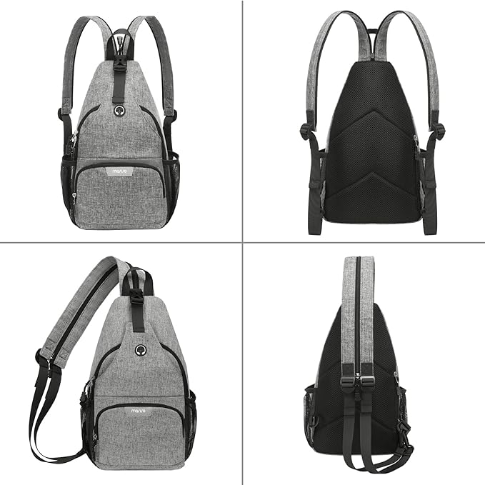 MOSISO Sling Backpack Travel Hiking Daypack, Crossbody Convertible Sling Bag with Front Pocket One Shoulder Chest Bag