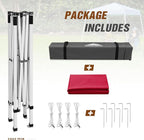 EAGLE PEAK 8x8 Slant Leg Pop-up Canopy Tent Easy One Person Setup Instant Outdoor Beach Canopy Folding Portable Sports Shelter 8x8 Base 6x6 Top (Red)