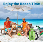 Finderomend Portable Shower for Camping with 7 Spray Modes, Hand Press Camping Shower with Removable Hose and Shower Head,Pressure Rinse Kits for Hiking Traveling Garden Beach Pet Shower