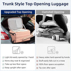 20 Inch Carry on Luggage 22x14x9 Airline Approved Hard Shell Suitcases with Wheels, Top Opening Expandable Carry on Luggage with Cup Holder Small Rolling Suitcase with Lock, Pink